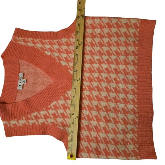 THML Pink Houndstooth Small Cropped Sweater Vest Preppy Clueless Cher - Picture 8 of 10